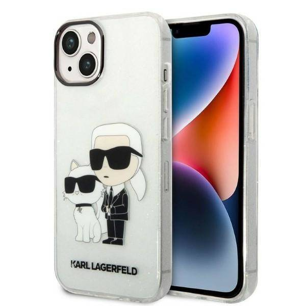 Karl Lagerfeld IML Glitter NFT Karl & Choupette - Etui iPhone 14 Plus (przezroczysty)