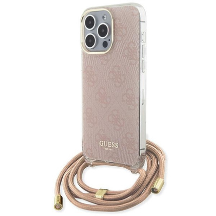 Guess nakładka do iPhone 15 Pro 6,1" GUHCP15LHC4SEP HC CROSSBODY CORD 4G PRINT różowa