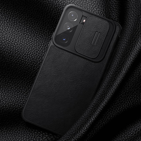 Nillkin Qin Leather Pro Case Hülle für Samsung Galaxy S22+ (S22 Plus) Kameraschutz Holster Cover Flip Cover Schwarz