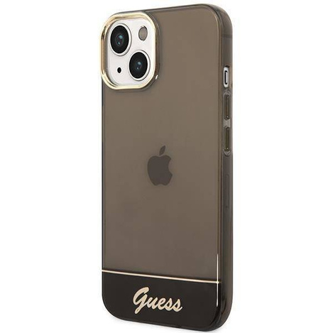 Original Handyhülle IPHONE 14 PLUS Guess Hardcase Translucent schwarz