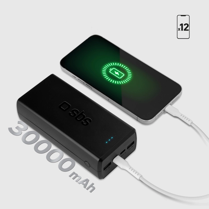 Powerbank SBS TTBB30000PD20K 30000 mAh 2 x USB-C 2 x USB-A - Schwarz