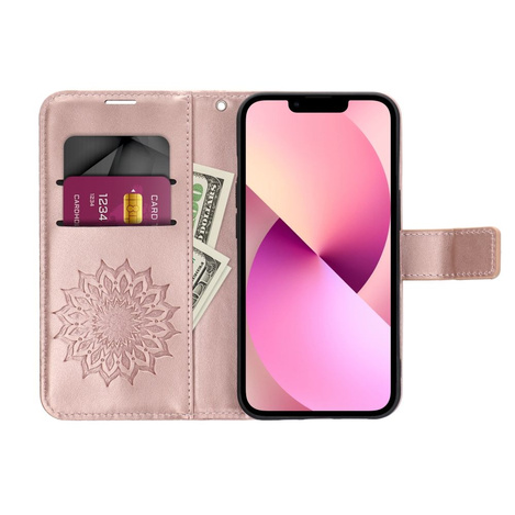 Kabura MEZZO Book do SAMSUNG S25 mandala złoty róż
