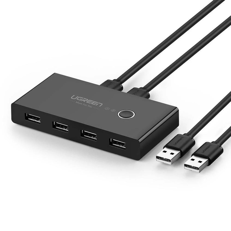 Ugreen switch box HUB przełącznik 4x USB 2.0 rozdzielacz USB na dwa komputery czarny (30767)