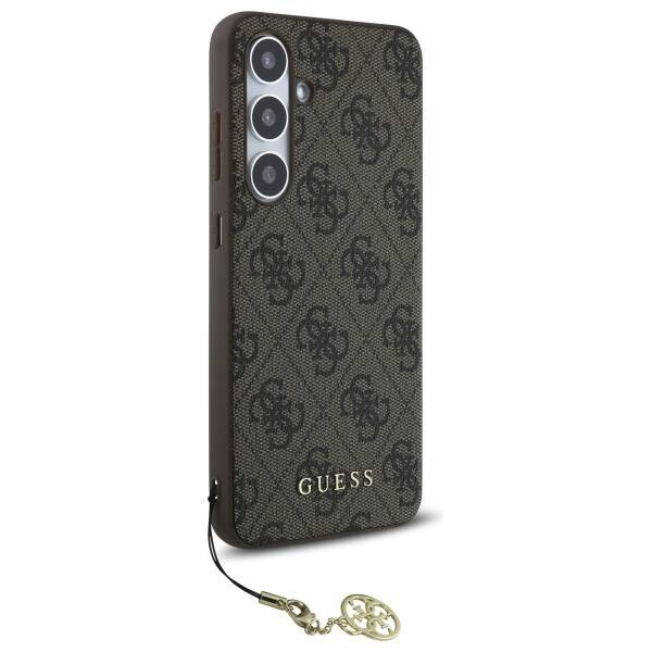 Oryginalne Etui GUESS hardcase 4G Charms Collection GUHCS24FEGF4GBR do Samsung Galaxy S24 FE brązowy