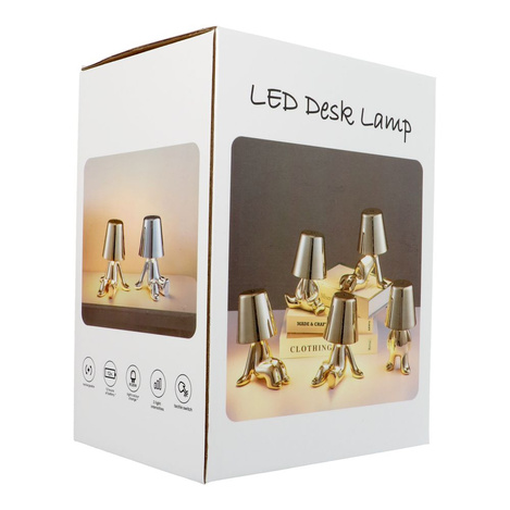Lampka nocna GOLD MAN Art Deco siedzący (wzór 6) MLTL