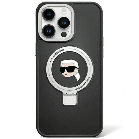 Karl Lagerfeld KLHMP15XHMRSKHK iPhone 15 Pro Max 6,7" schwarz/schwarz Hardcase Ring Stand Karl Head MagSafe