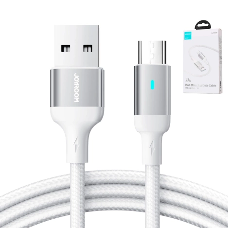 Joyroom USB-Kabel - Micro USB 2.4A für schnelles Aufladen und Datenübertragung 2 m weiß (S-UM018A10)