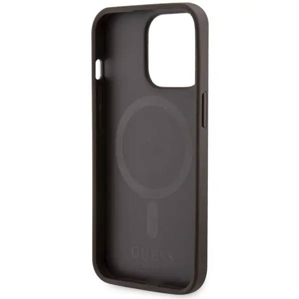 Guess GUHMP13LP4RPSW iPhone 13 Pro / 13 6.1&quot; brown/brown hardcase 4G Printed Stripes MagSafe