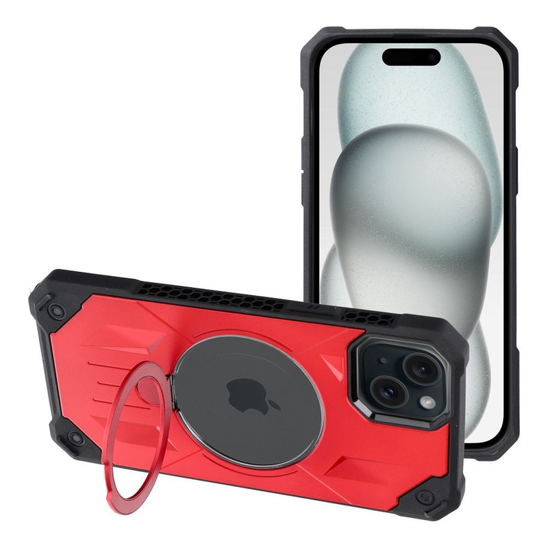 Futerał Armor Mag Cover kompatybilny z MagSafe do IPHONE 15 PLUS czerwony