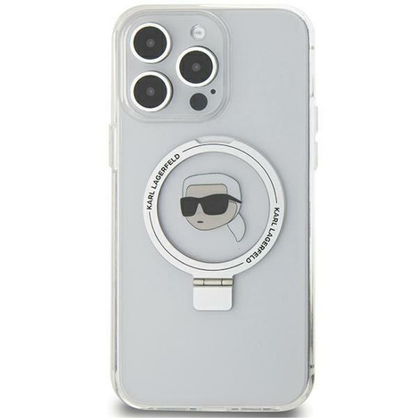 Karl Lagerfeld KLHMP15XHMRSKHH iPhone 15 Pro Max 6,7" weiß/weiß Hardcase Ring Stand Karl Head MagSafe