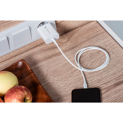 Forcell Ładowarka Sieciowa ze złączem USB typ C i kablem lightning - 3A 20W z funkcją ładowania PD i QC 4.0