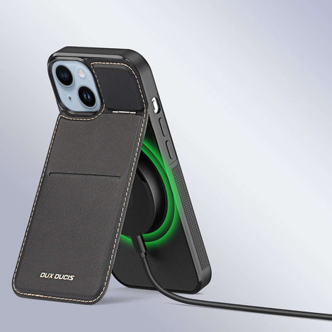 3-in-1-Hülle für iPhone 14 Plus mit MagSafe Wallet RFID-blockierender Ständer Dux Ducis Rafi Mag – Schwarz
