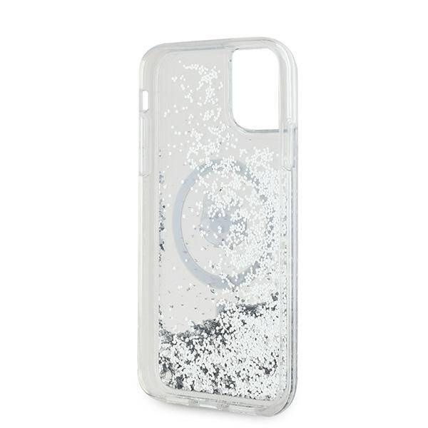Karl Lagerfeld KLHMN61LGCHSGH iPhone 11 / Xr 6.1" hardcase transparent Liquid Glitter Choupette Head Magsafe
