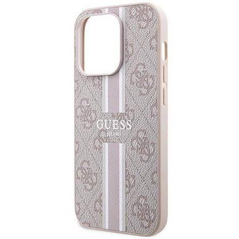 Guess nakładka do iPhone 15 Pro Max 6,7&quot; GUHMP15LP4RPSP HC MAGSAFE 4G PRINTED STRIPES różowa