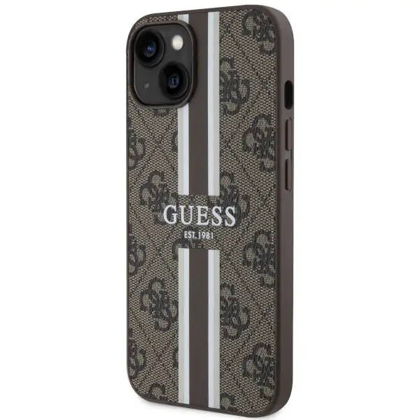 Guess GUHMP14MP4RPSW iPhone 14 Plus 6.7&quot; brown/brown hardcase 4G Printed Stripes MagSafe