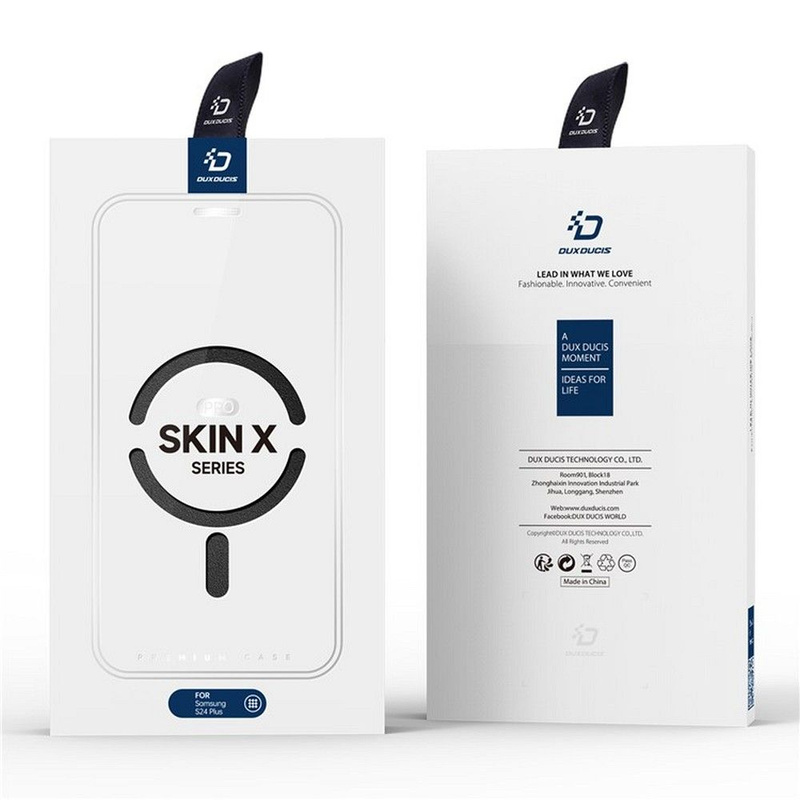 Dux Ducis Skin X Pro Hülle für Samsung S24+ mit Magnetring und Klappe – Schwarz