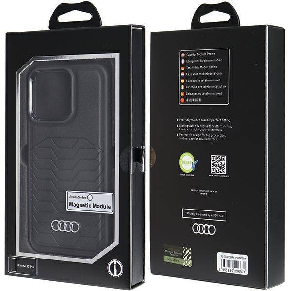 Audi Synthetic Leather MagSafe iPhone 13 Pro / 13 6.1" czarny/black hardcase AU-TPUPCMIP13P-GT/D3-BK