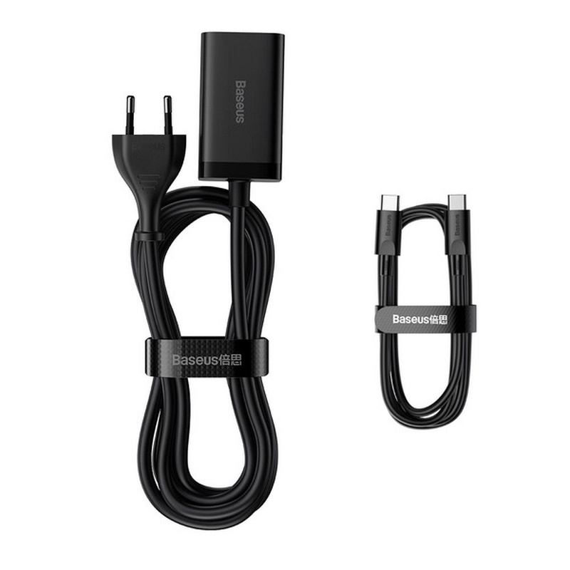 Baseus Quick Charger GaN3 Pro, 2x USB-C, 2x USB, 65W (black)