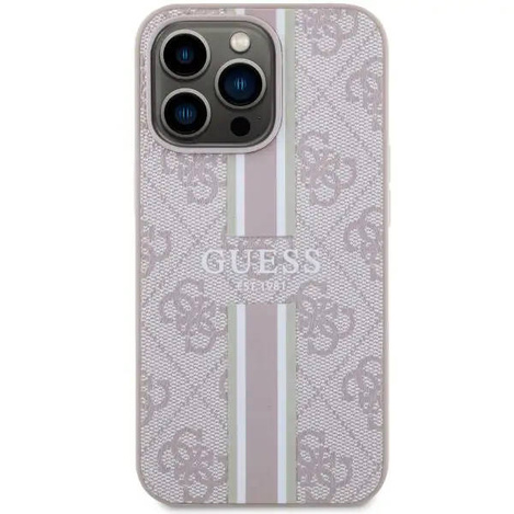 Guess GUHMP13LP4RPSP iPhone 13 Pro / 13 6,1" rosa/rosa Hartschale 4G bedruckte Streifen MagSafe