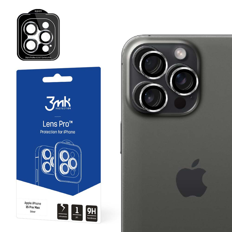 3MK LENS PROTECTION PRO IP 15 PRO MAX SILVER