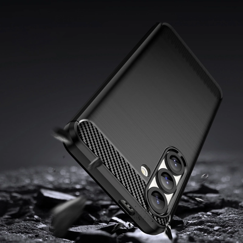 Etui silikonowe Carbon Case do Samsung Galaxy S25 - czarne