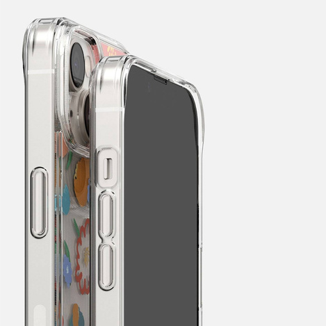 Ringke Fusion Design Armoured Sleeve Cover mit Gelrahmen für iPhone 14 Plus transparent (Floral) (FD637E31)