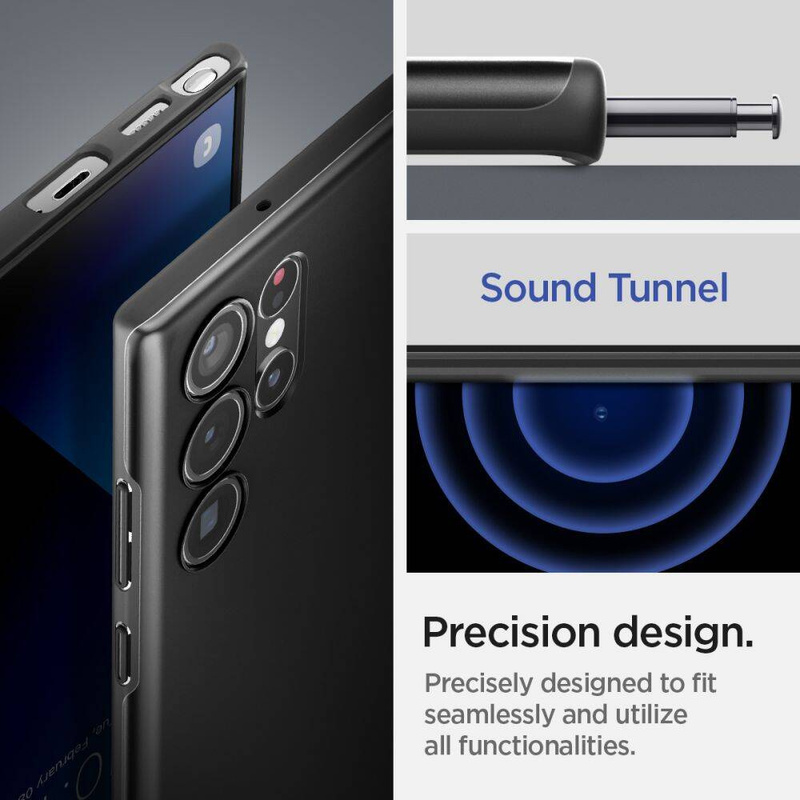 Etui SAMSUNG GALAXY S22 ULTRA Spigen Thin Fit czarne
