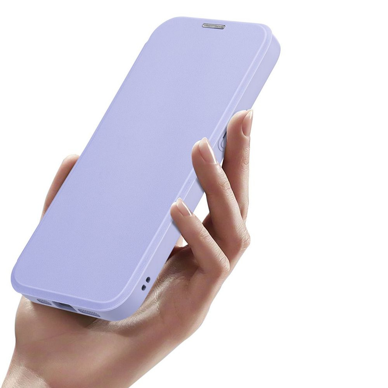iPhone 15 Pro Max Magnetisches MagSafe Flip Case Dux Ducis Skin X Pro – Lila