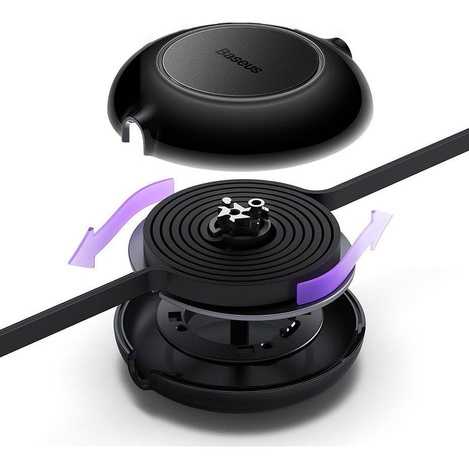 Baseus Bright Mirror 2 einziehbares Kabel 3in1 USB Type C - Micro USB + Lightning + USB Type C 3.5A 1.1m schwarz (CAMJ010201)