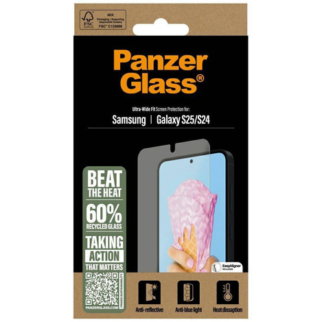 PanzerGlass All-in-One Ultra-Wide Fit gehärtetes Glas für Samsung Galaxy S25