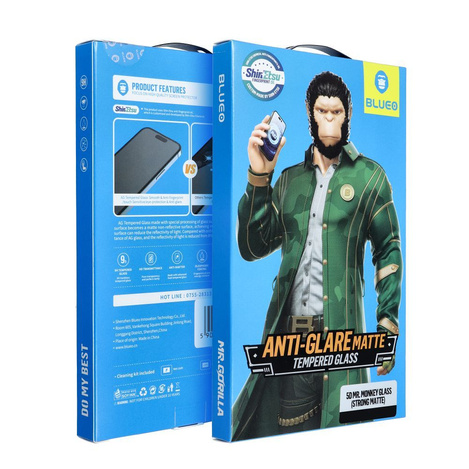 Szkło Hartowane 5D Mr. Monkey Glass - Apple iPhone 13 Pro / 14 czarny (Strong Matte)