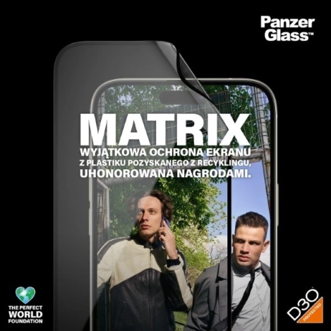 PanzerGlass Matrix Ultra-Wide-Fit Hybridglas für iPhone 15 Plus mit Positionierer