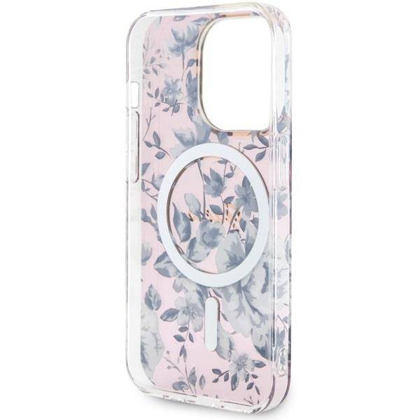 Guess GUHMP14XHCFWSP iPhone 14 Pro Max 6.7" pink/pink Hardcase Flower MagSafe