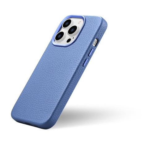 iCarer Case Leather genuine leather case for iPhone 14 Pro hellblau (WMI14220710-LB) (MagSafe compatible)