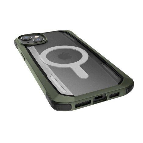 Raptic X-Doria Secure Case iPhone 14 Pro mit gepanzerter MagSafe-Hülle grün