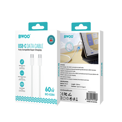 BWOO kabel BO-X284 60W USB-C do USB-C do iPhone 15 series