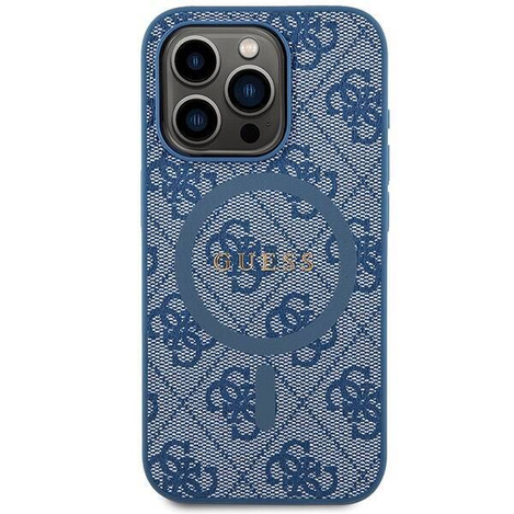Oryginalne Etui GUESS Hardcase GUHMP14LG4GFRB do iPhone 14 Pro (Kompatybilny z Magsafe / 4G Ring classic logo / niebieski)