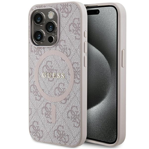 Oryginalne Etui GUESS Hardcase GUHMP14XG4GFRP do iPhone 14 Pro Max (Kompatybilny z Magsafe / 4G Ring classic logo / różowy)