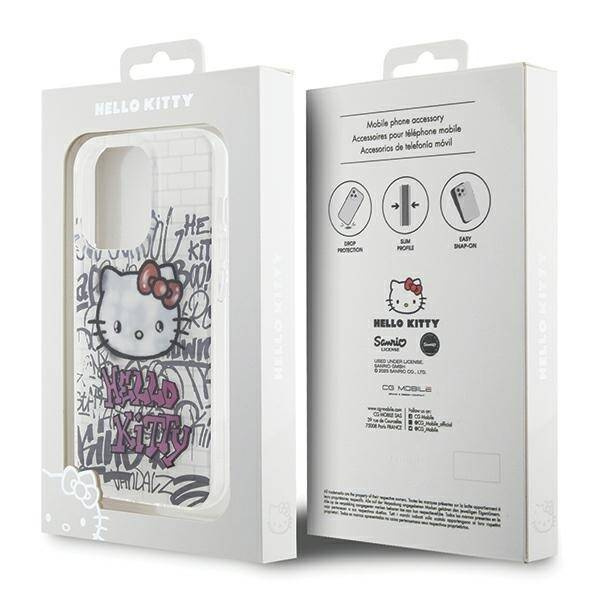 Hello Kitty IML Kitty On Bricks Graffiti Hülle für iPhone 15 Pro Max – weiß