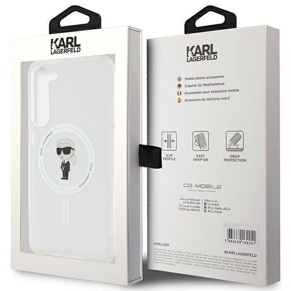 Karl Lagerfeld IML Ikonik MagSafe Hülle für Samsung Galaxy S23+ – transparent