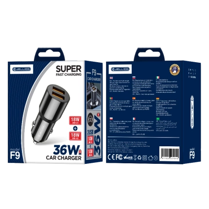 JELLICO car charger F9 36W 2xUSB QC3.0 Black