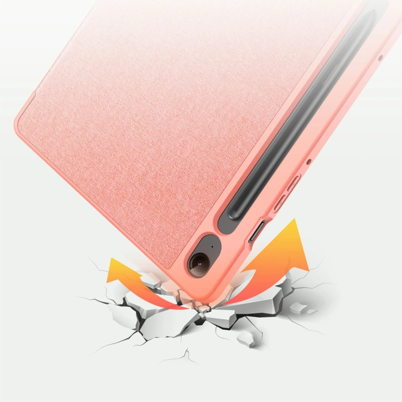 Dux Ducis Domo Öko-Lederhülle mit Ständer für Samsung Tab S9 FE+ – Rosa