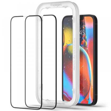 Spigen szkło hartowane ALM Glass FC 2-pack do iPhone 13 / 13 Pro czarne