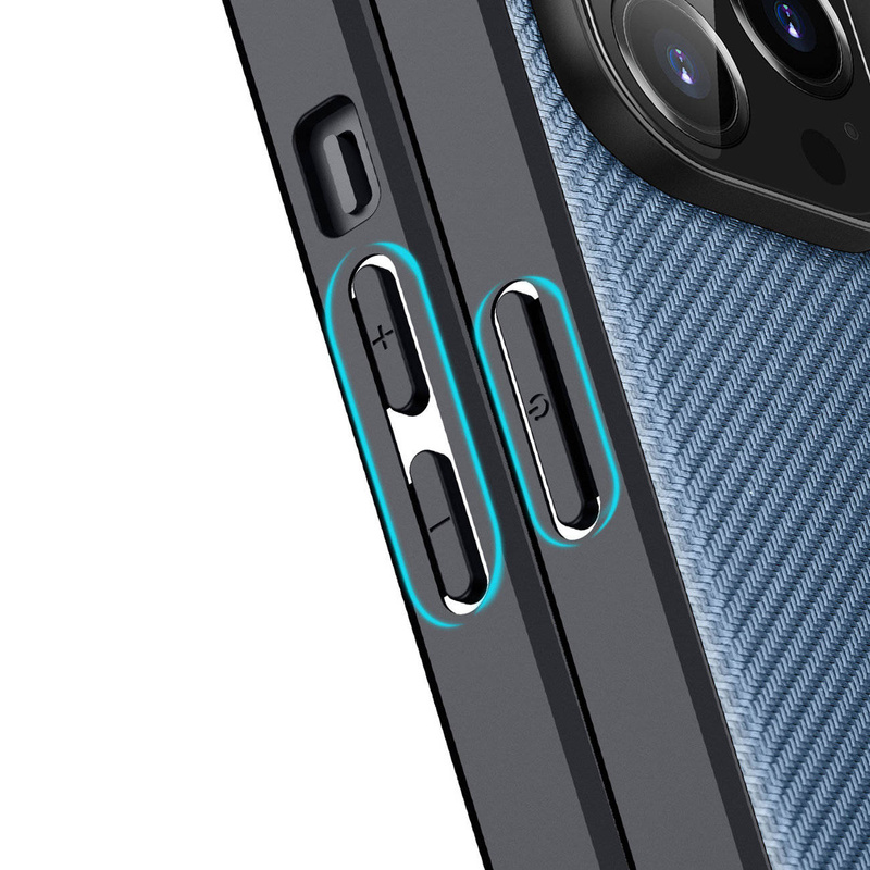 Dux Ducis Fino Hülle iPhone 14 Pro Max blaues Nylon