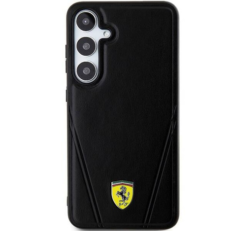 Oryginalne Etui FERRARI hardcase Hot Stamp V Lines MagSafe FEHMS24SP3BAK do Samsung Galaxy  S24 Czarny