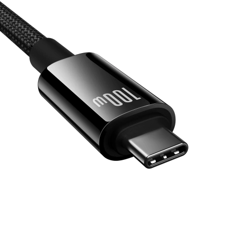 Baseus Tungsten Gold USB-C 3.2 / USB-C 3.2-Kabel 100 W 4K 60 Hz 1,5 m – Schwarz