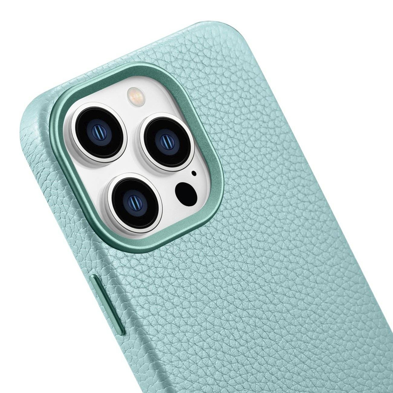 iCarer Case Leather genuine leather case for iPhone 14 Pro Max grün (WMI14220712-GN) (MagSafe compatible)