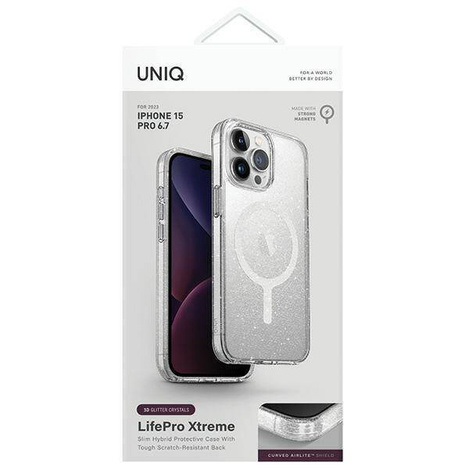 Case APPLE IPHONE 15 PRO MAX UNIQ LifePro Xtreme Magclick Charging tinsel lucent transparent