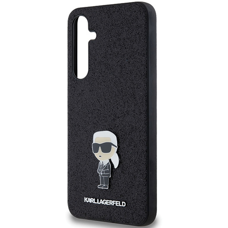Oryginalne Etui KARL LAGERFELD hardcase Fixed Glitter Ikonik Logo Metal Pin KLHCSA55GKNPSK do Samsung Galaxy A55 czarny