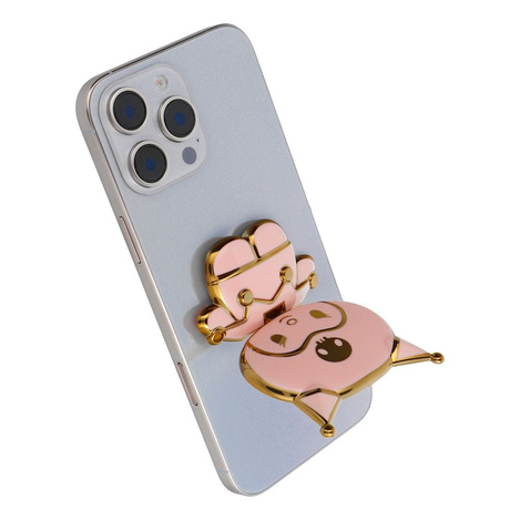 Stojak na telefon LALKA - naklejany - różowy